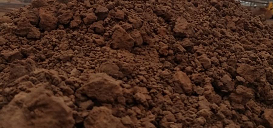 Close-up of iron ore lumps
